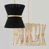 Capital Lighting 341161NP Bianca 6 Light Pendant Bleached Natural Rope and Patinaed Brass