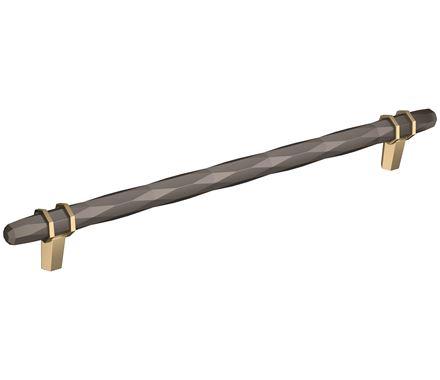 Amerock Cabinet Pull Black Chrome/Golden Champagne 10-1/16 inch (256 mm) Center-to-Center London 1 Pack Drawer Pull Drawer Handle Cabinet Hardware