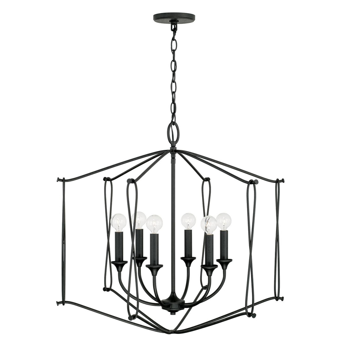 Capital Lighting 541661BI Bentley 6 Light Foyer Black Iron