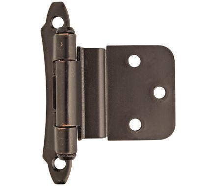 Amerock Cabinet Hinge 3/8 inch (10 mm) Inset Hinge Oil Rubbed Bronze 2 Pack Self-Closing Hinge Face Mount Hinge Cabinet Door Hinge