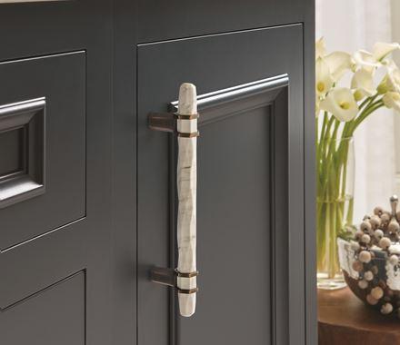 Amerock Cabinet Pull Marble White/Oil-Rubbed Bronze 5-1/16 inch (128 mm) Center to Center Carrione 1 Pack Drawer Pull Drawer Handle Cabinet Hardware