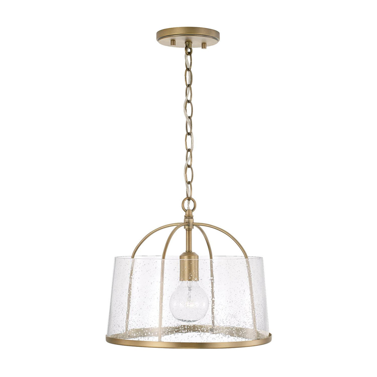Capital Lighting 247011AD Madison 1 Light Semi-Flush Aged Brass