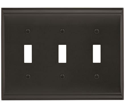 Amerock Wall Plate Black Bronze 3 Toggle Switch Plate Cover Candler 1 Pack Light Switch Cover