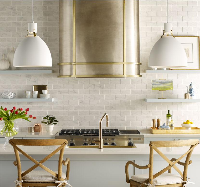 Thompson Traders Quintana Range Hood Quintana KCRH48 Satin Brass and Burnished Nickel
(Smooth)