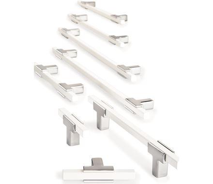 Amerock Cabinet Pull Polished Chrome/White 5-1/16 inch (128 mm) Center to Center Urbanite 1 Pack Drawer Pull Drawer Handle Cabinet Hardware