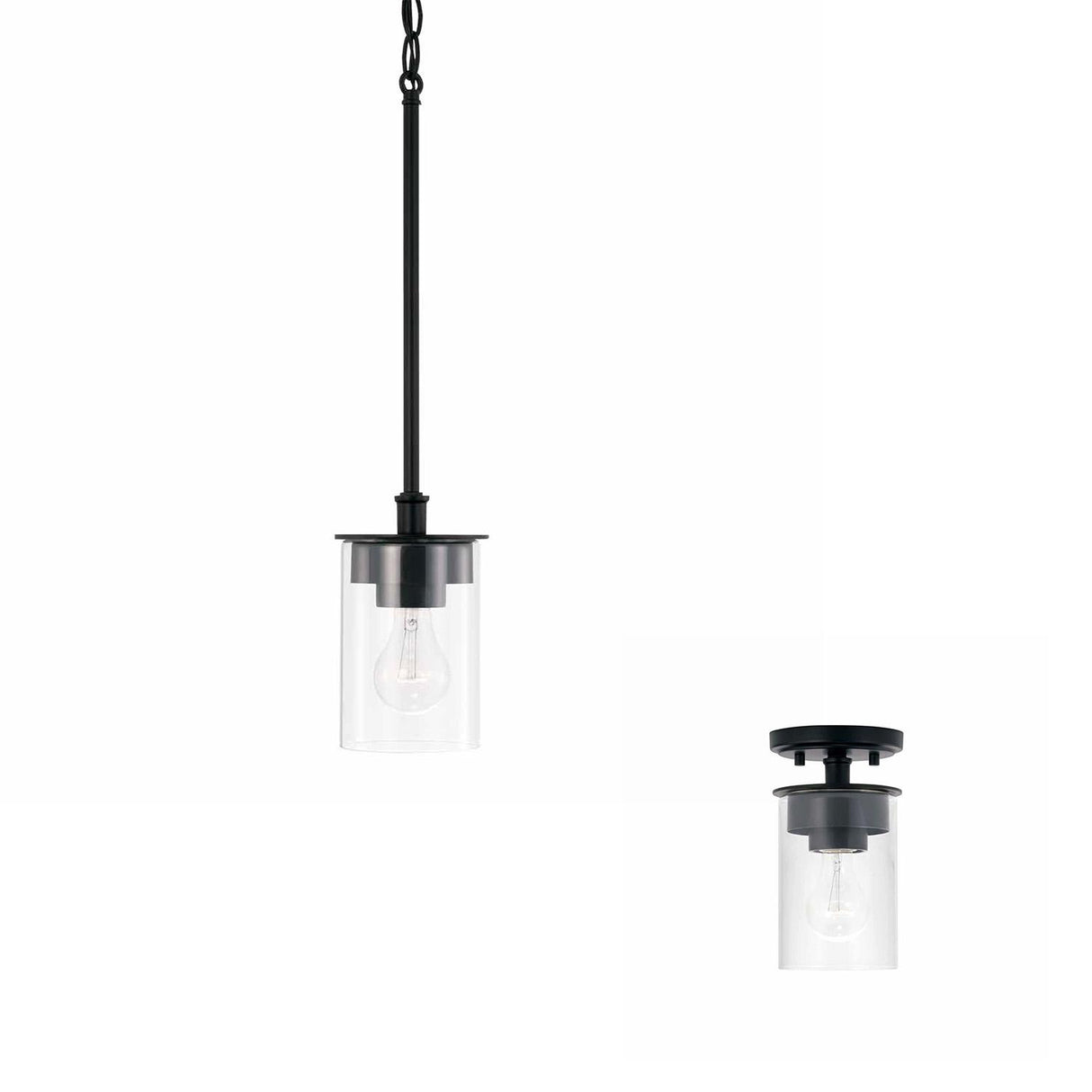 Capital Lighting 246811MB-532 Mason 1 Light Semi-Flush Matte Black