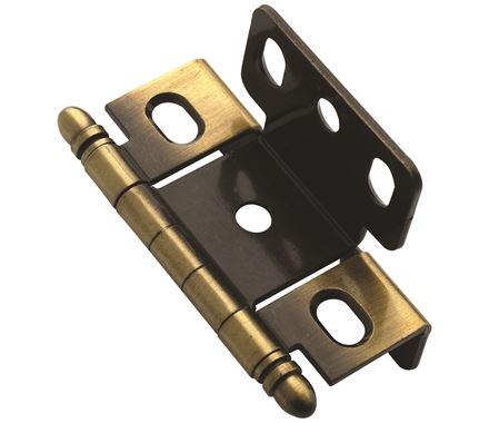 Amerock Cabinet Hinge Full Wrap Hinge Antique Brass 1 Pack Non Self-Closing Hinge |3/4 inch (19 mm) Door Thickness Cabinet Door Hinge