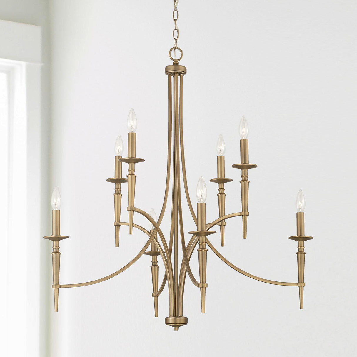 Capital Lighting 442681AD-701 Abbie 8 Light Chandelier Aged Brass