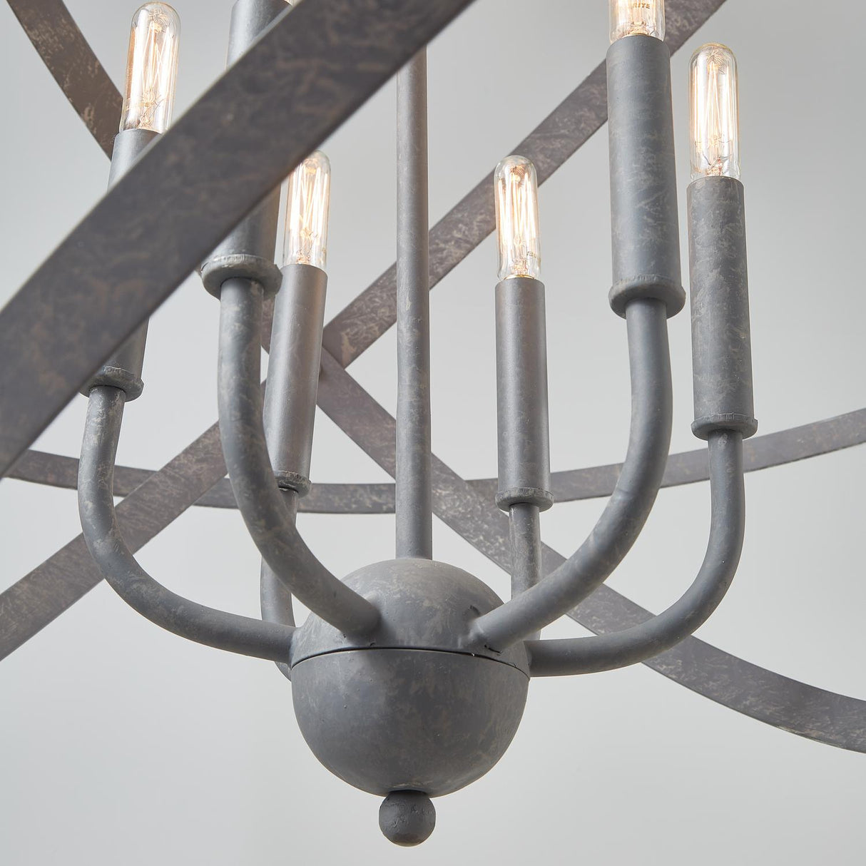 Capital Lighting 330561IW Bluffton 6 Light Pendant Iron and Wood
