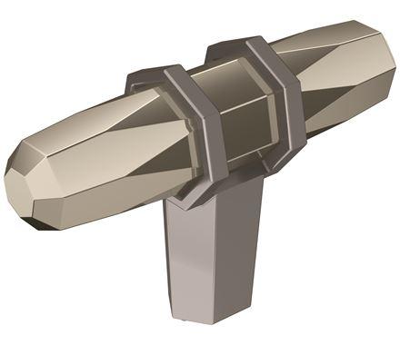 Amerock Cabinet Knob Polished Nickel/Black Chrome 2-1/2 inch (64 mm) Length London 1 Pack Drawer Knob Cabinet Hardware