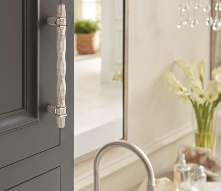Amerock Cabinet Pull Marble White/Polished Nickel 6-5/16 inch (160 mm) Center to Center Carrione 1 Pack Drawer Pull Drawer Handle Cabinet Hardware