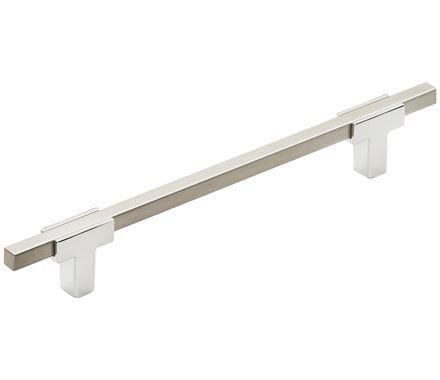 Amerock Cabinet Pull Polished Chrome/Satin Nickel 6-5/16 inch (160 mm) Center to Center Urbanite 1 Pack Drawer Pull Drawer Handle Cabinet Hardware