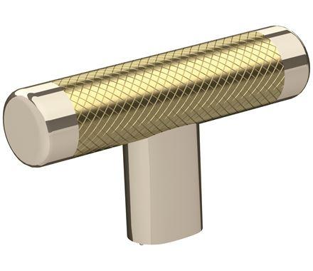 Amerock Cabinet Knob Polished Nickel/Golden Champagne 2-5/8 inch (67 mm) Length Esquire 1 Pack Drawer Knob Cabinet Hardware