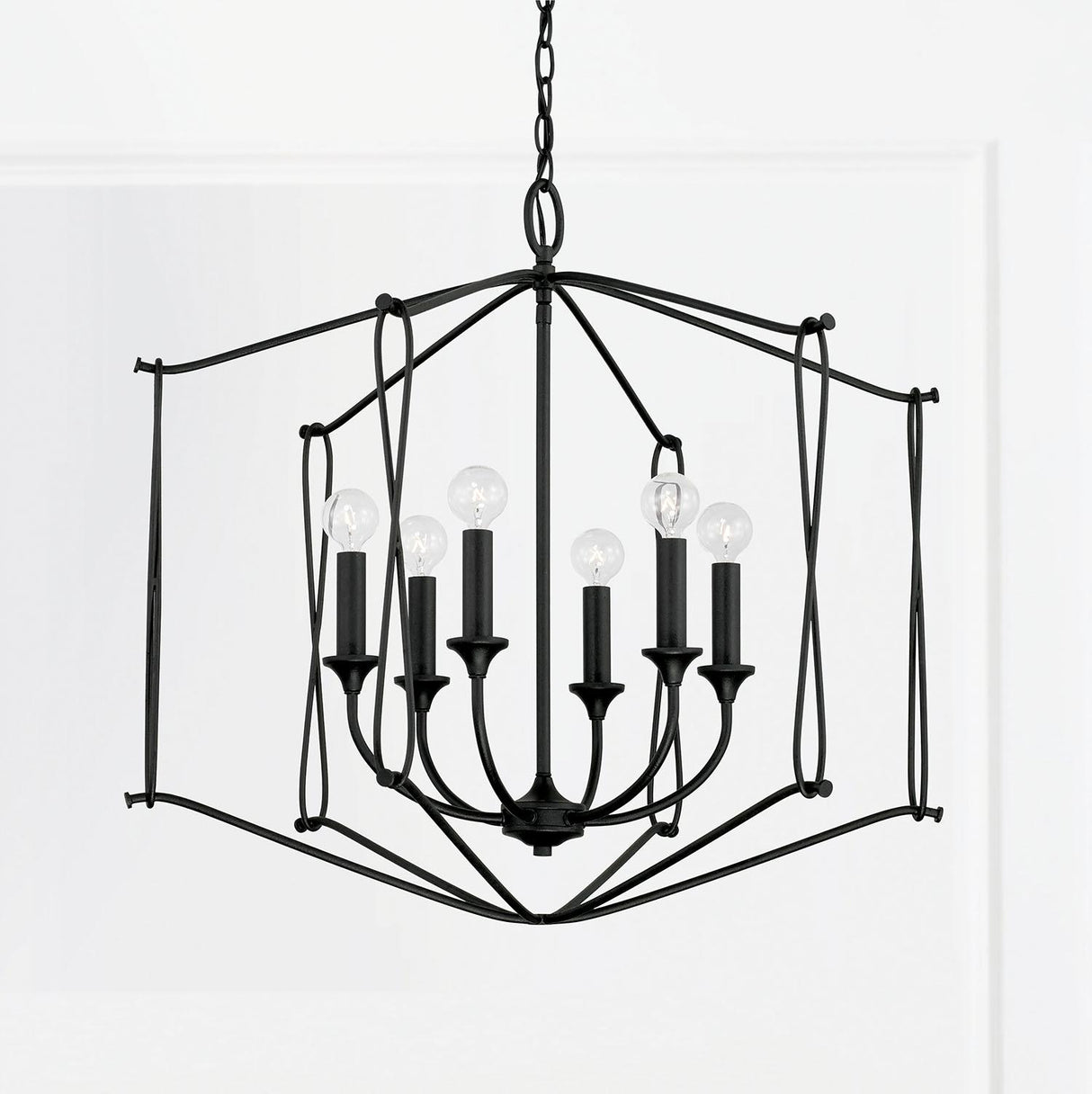Capital Lighting 541661BI Bentley 6 Light Foyer Black Iron