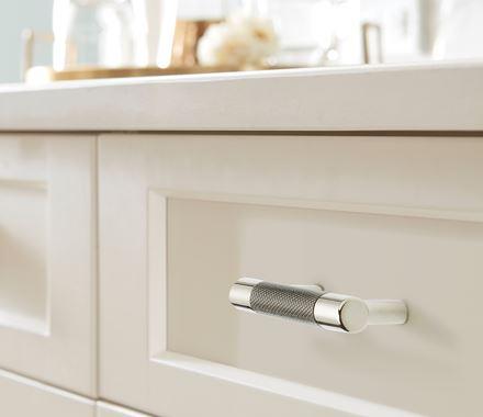 Amerock Cabinet Pull Polished Nickel/Gunmetal 3inch & 3-3/4 inch (76mm & 96 mm) Center to Center Esquire 1 Pack Drawer Pull Drawer Handle Cabinet Hardware