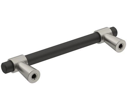 Amerock Cabinet Pull Matte Black/Satin Nickel 3-3/4 inch (96 mm) Center-to-Center Mergence 1 Pack Drawer Pull Cabinet Handle Cabinet Hardware