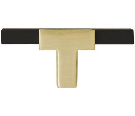 Amerock BP67BGLMB Kitchen Cabinet Door or Drawer Knob Brushed Gold/Matte Black 2-3/4 inch (70 mm) Length Urbanite 1 Pack Furniture Hardware Bathroom Cabinet Hardware
