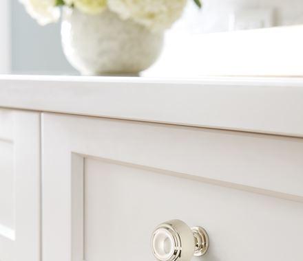 Amerock Cabinet Knob Polished Nickel 1-5/8 inch (41 mm) Diameter Kane 1 Pack Drawer Knob Cabinet Hardware