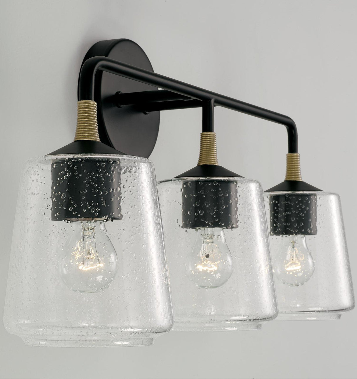Capital Lighting 145631KB-530 Amara 3 Light Vanity Matte Black with Brass