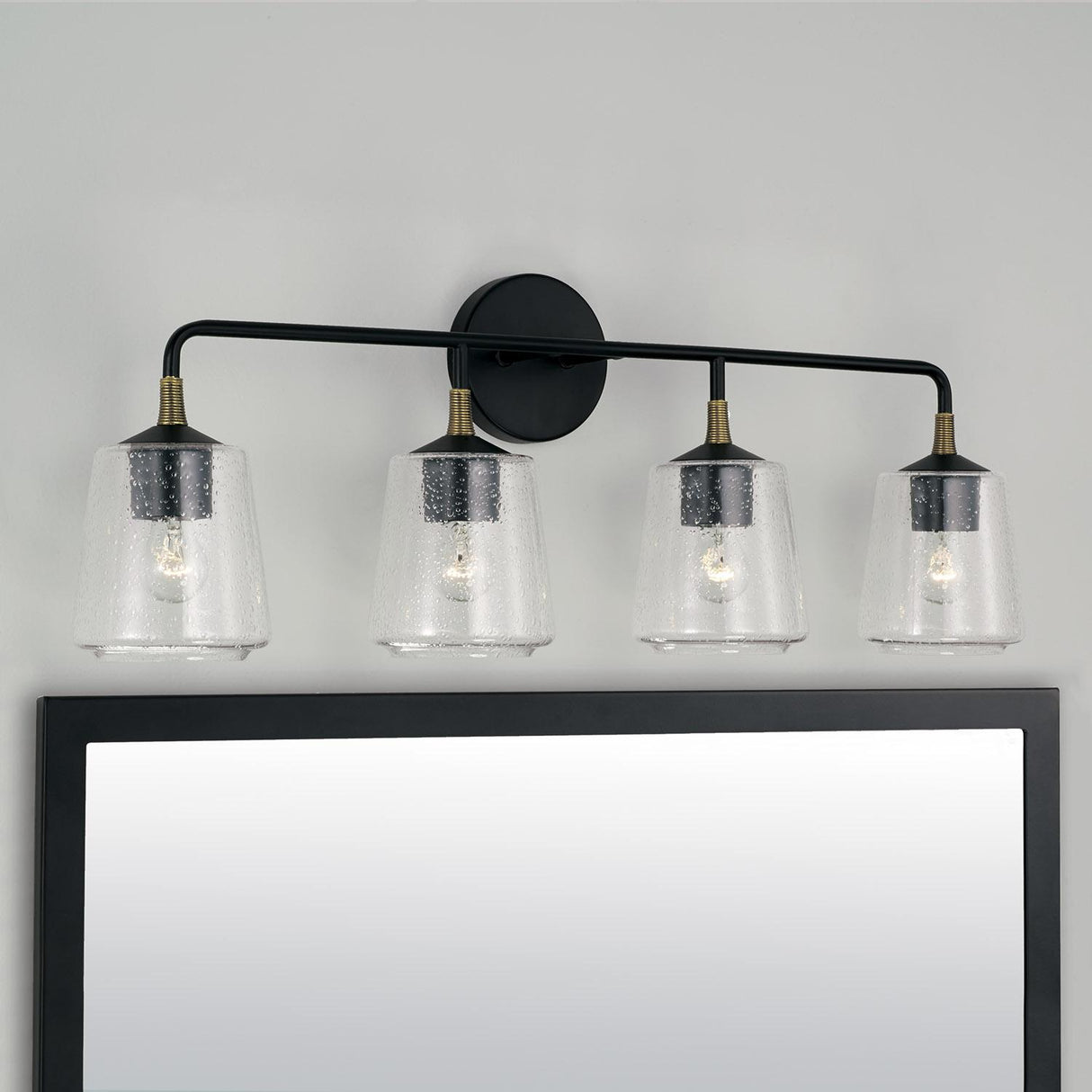 Capital Lighting 145641KB-530 Amara 4 Light Vanity Matte Black with Brass