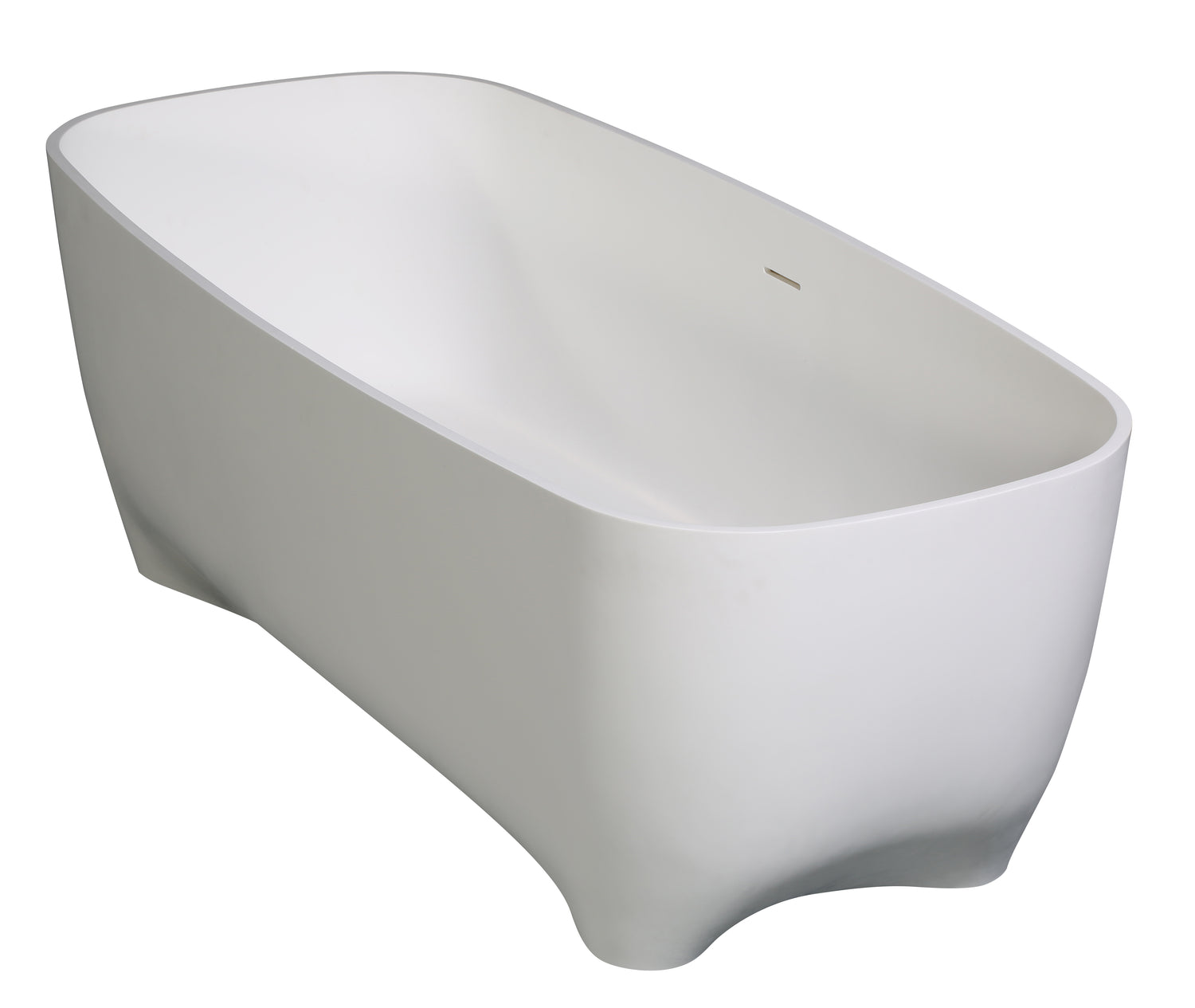 67" White Matte Solid Surface Resin Bathtub