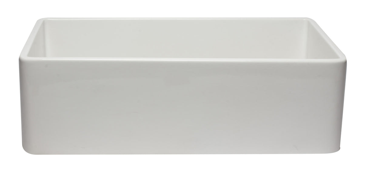 ALFI brand AB3320SB-W 33 inch White Reversible Single Fireclay Farmhouse Kitchen Sink