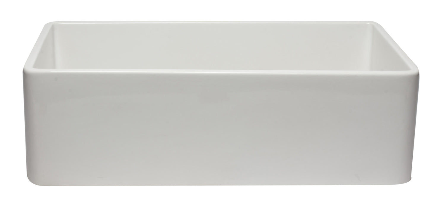 ALFI brand AB3320SB-W 33 inch White Reversible Single Fireclay Farmhouse Kitchen Sink
