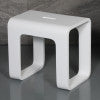 White Matte Solid Surface Resin Bathroom / Shower Stool