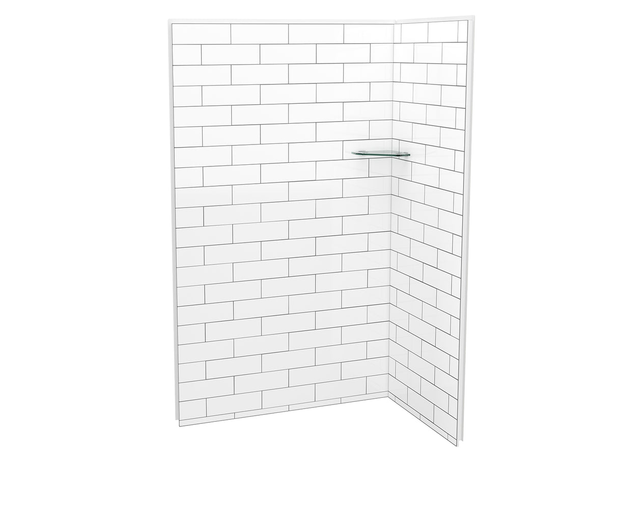 MAAX 107462-301-526 Utile 4836 Composite Direct-to-Stud Two-Piece Corner Shower Wall Kit in Metro Tux
