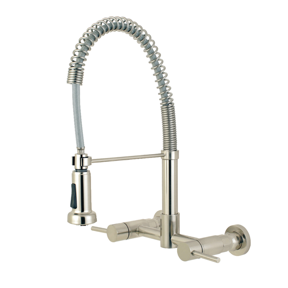 Gourmetier GS8188DL Concord 2-Handle Wall Mount Pull-Down Kitchen Faucet, Brushed Nickel