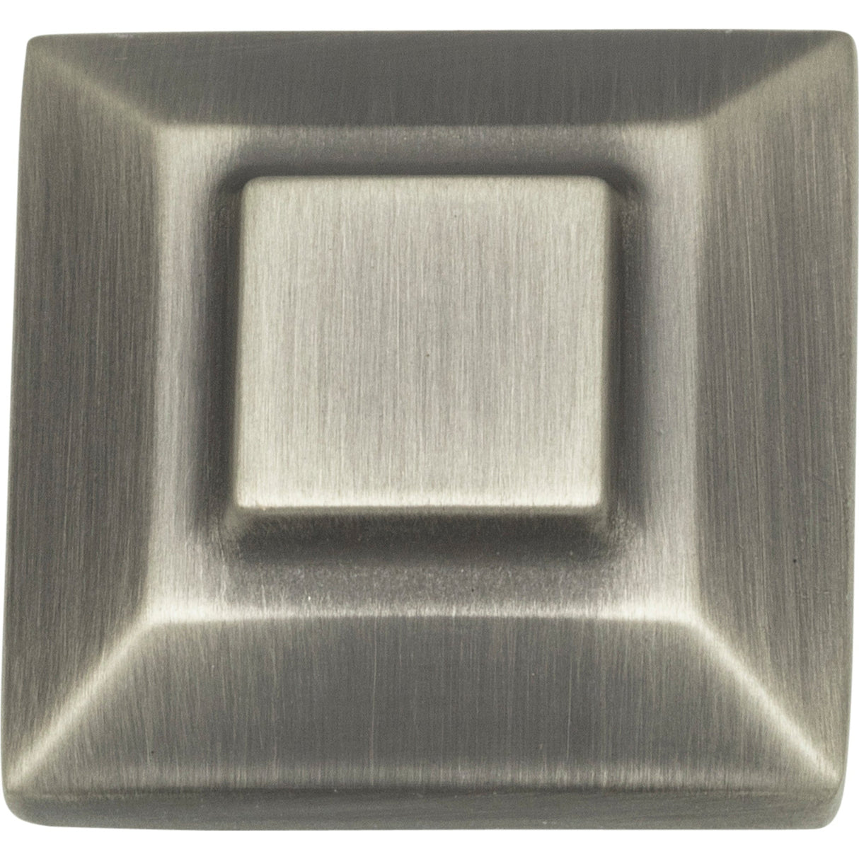 Atlas Homewares Trocadero Small Square Knob 1 Inch Pewter