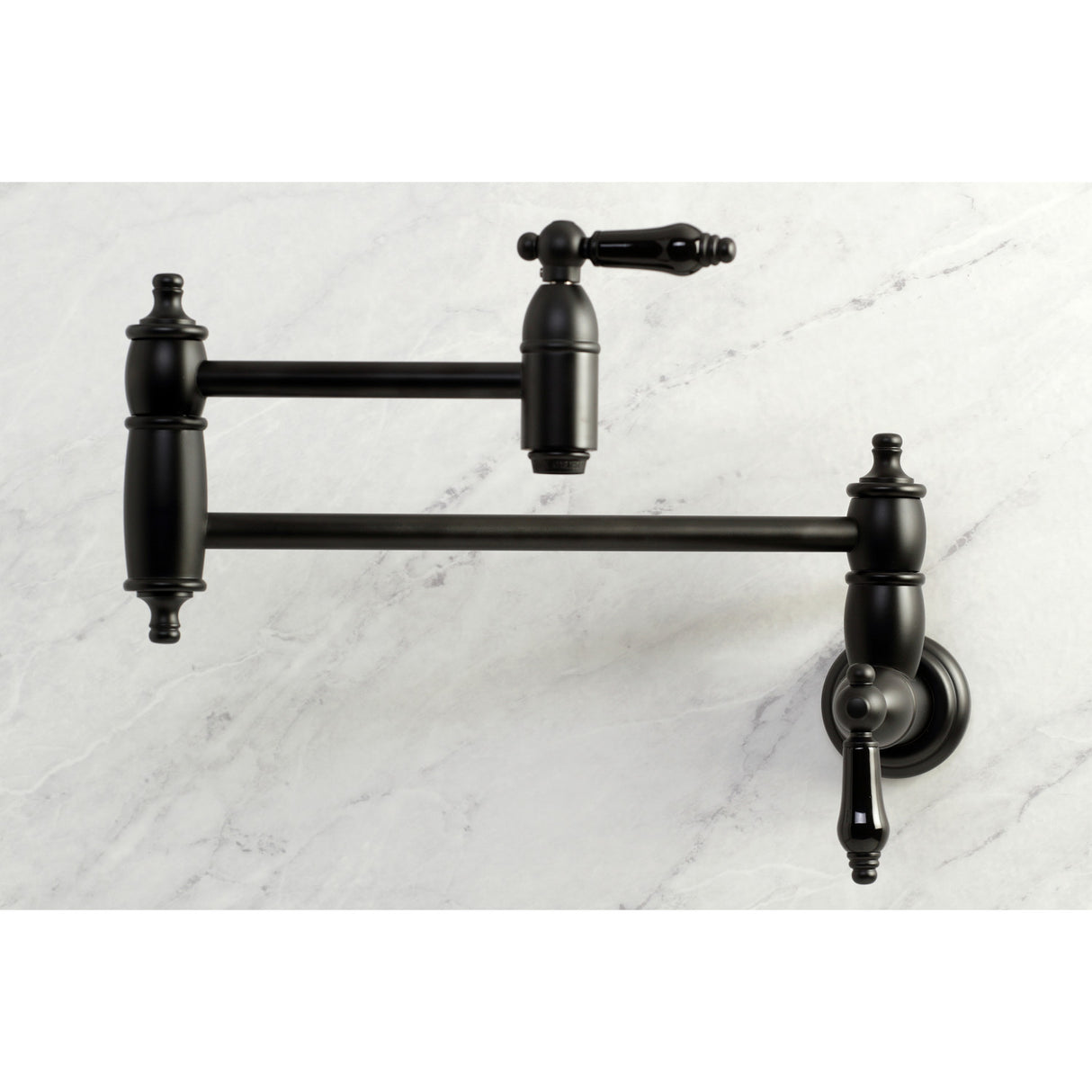 Kingston Brass KS3100PKL Duchess Wall Mount Pot Filler, Matte Black