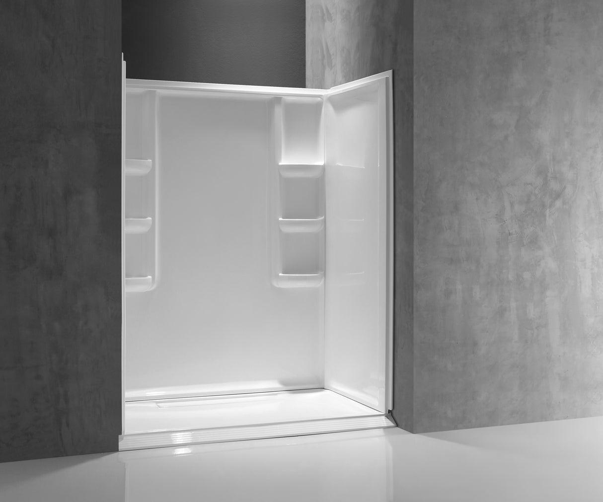 ANZZI SW-AZ009WH-R 60 in. x 36 in. x 74 in. 3-piece DIY Friendly Alcove Shower Surround in White