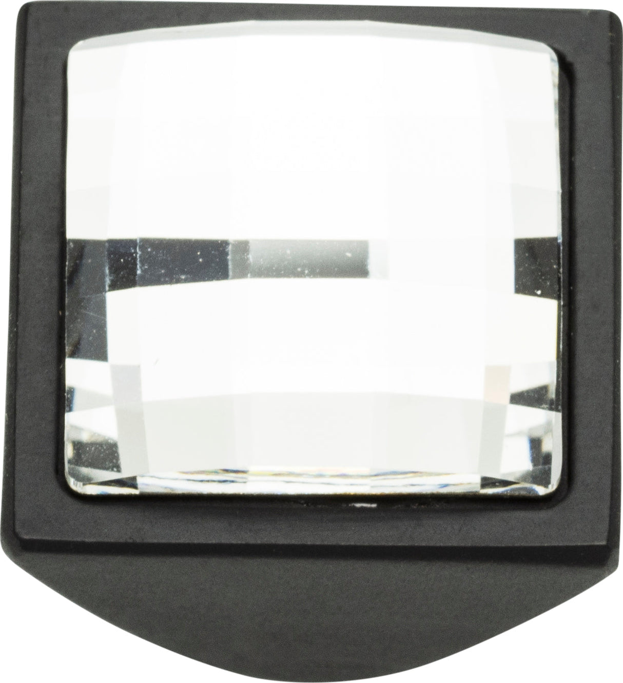 Atlas Homewares Crystal Large Square Knob 1 Inch Matte Black