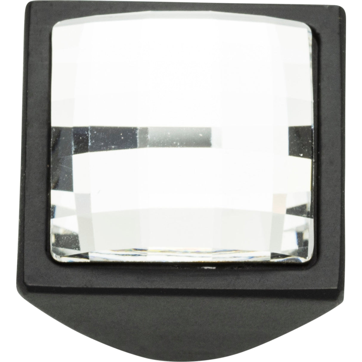 Atlas Homewares Crystal Large Square Knob 1 Inch Matte Black