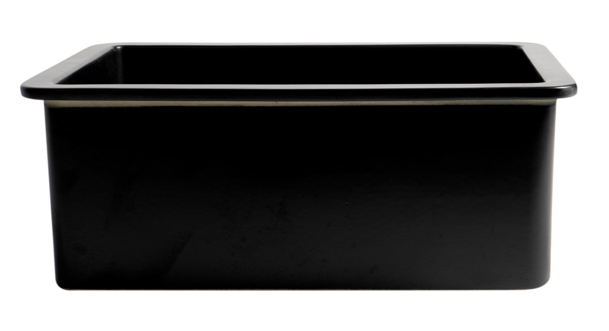 Black Matte 27" x 18" Fireclay Undermount / Drop In Firelcay Kitchen Sink