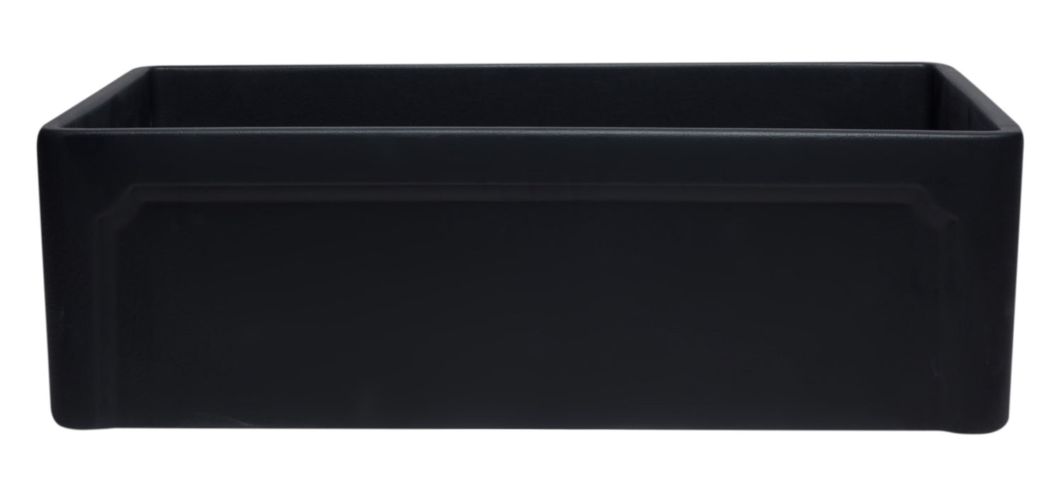 ALFI brand AB3320SB-BM 33 inch Black Reversible Single Fireclay Farmhouse Kitchen Sink