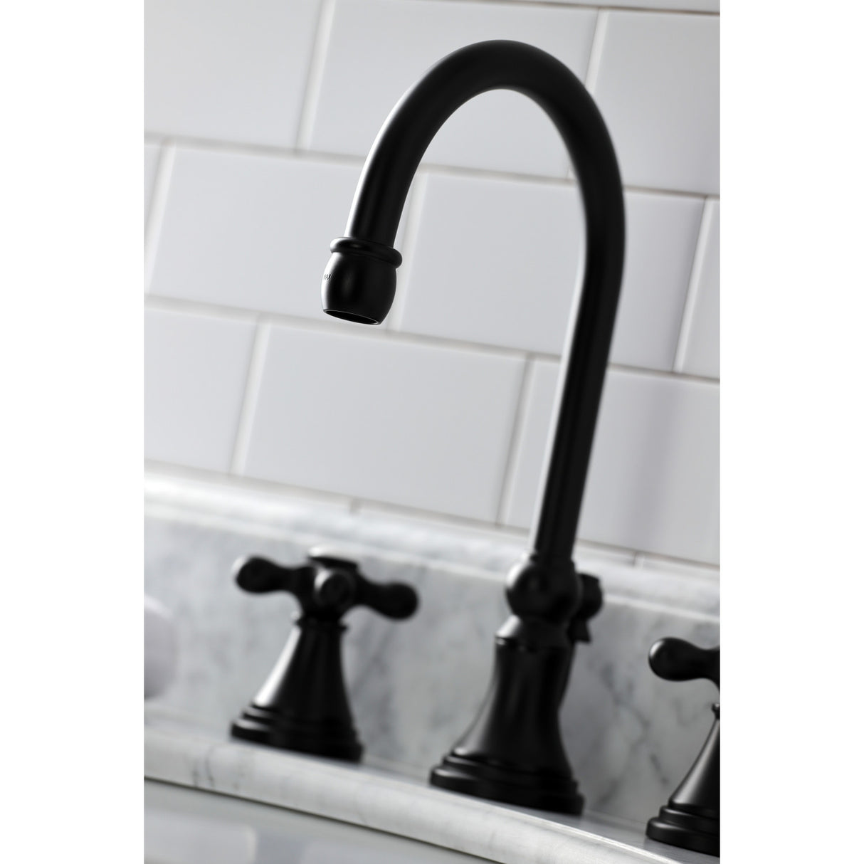 Kingston Brass KS2980AX Governor Widespread Bathroom Faucet with Brass Pop-Up, Matte Black