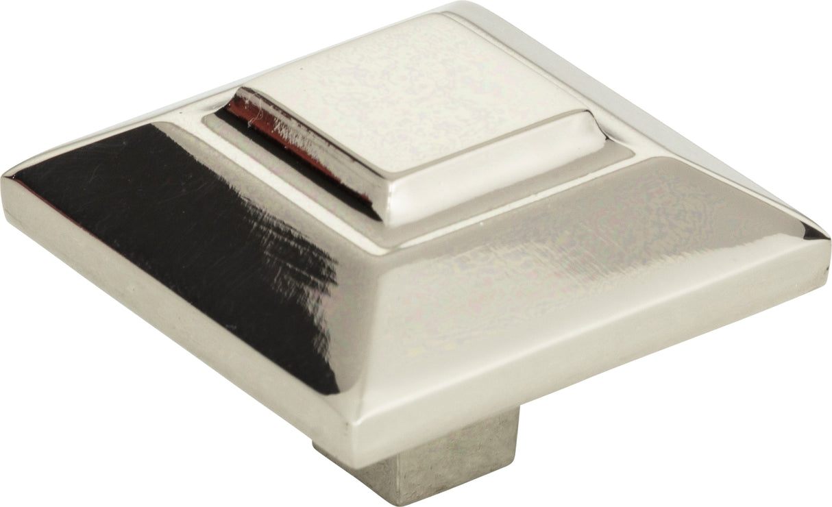 Atlas Homewares Trocadero Large Square Knob 1 1/2 Inch Polished Nickel