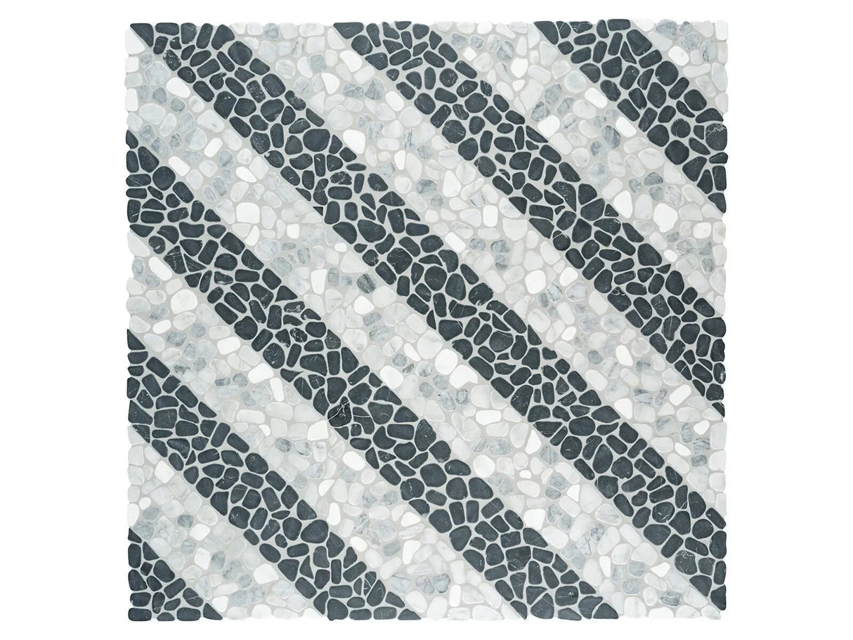 Anatolia Cabana Galaxy Axis - Patterned Pebble Tumbled Marble Mosaic - 1 Sheet = 1 Sqft 5001-0443-0 Galaxy Axis - premium natural stone mosaic tile from Anatolia Tile, available at PoshHaus showroom in Keene, NH