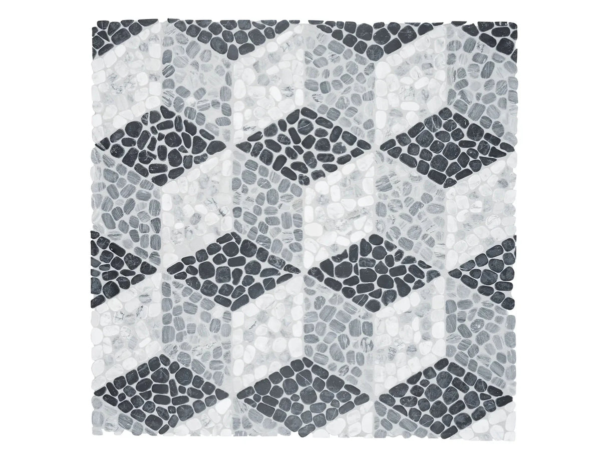 Anatolia Cabana Galaxy Node - Patterned Pebble Tumbled Marble Mosaic - 1 Sheet = .84 Sqft 5001-0444-0 Galaxy Node - premium natural stone mosaic tile from Anatolia Tile, available at PoshHaus showroom in Keene, NH