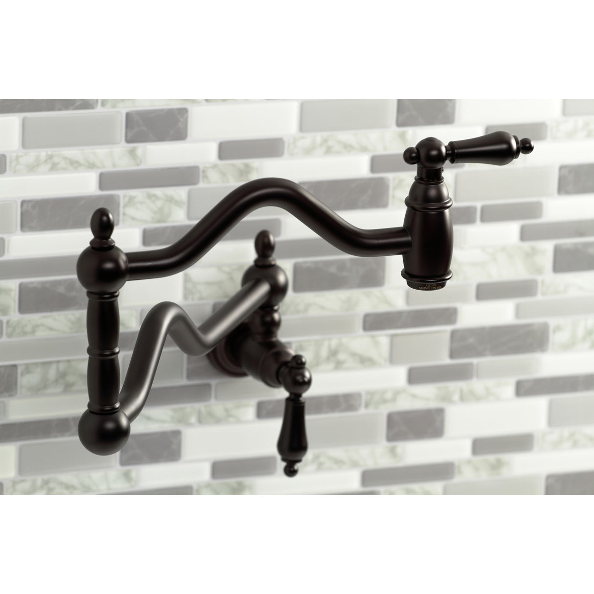 Kingston Brass KS2105AL Heritage Wall Mount Pot Filler, Oil Rubbed Bronze