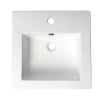 ALFI brand ABC801 White 17" Square Drop In Ceramic Sink with Faucet Hole