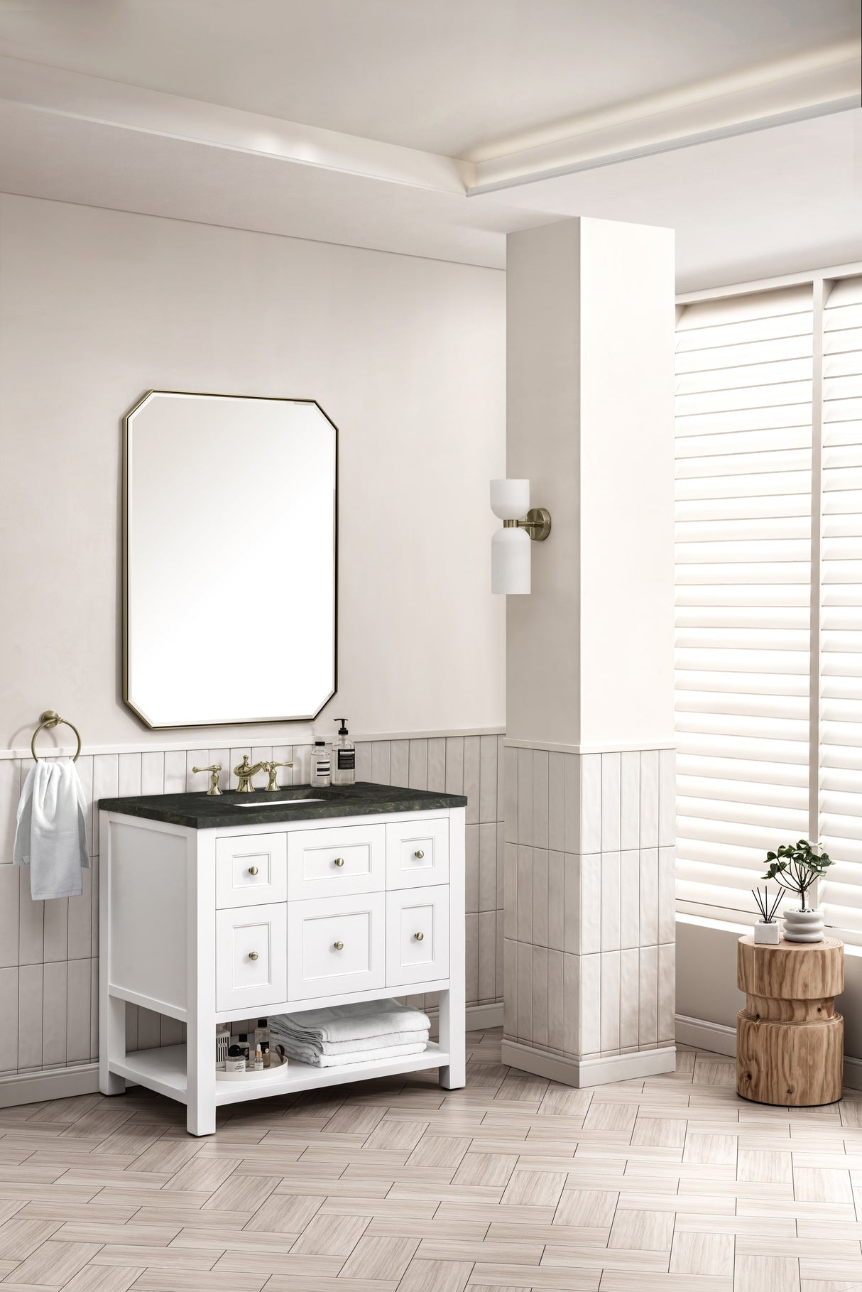 Breckenridge 36" Single Vanity, Bright White, w/ 3 CM Phantome Eclos Top
