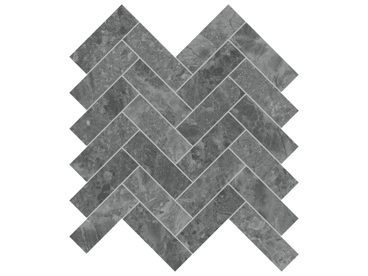 Anatolia Tile 1.25X4 Gemma Mystique Herringbone Brushed Marble Mosaic 5001-0306-0 * 1 Sheet = .89 Sqft * Gemma Mystique Herringbone - premium natural stone mosaic tile from Anatolia Tile, available at PoshHaus showroom in Keene, NH