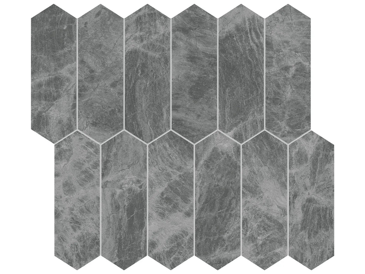 Anatolia Tile 2X6 Gemma Mystique Picket Brushed Marble Mosaic 5001-0307-0 * 1 Sheet = .87 Sqft * Gemma Mystique Picket 2x6 - premium natural stone mosaic tile from Anatolia Tile, available at PoshHaus showroom in Keene, NH
