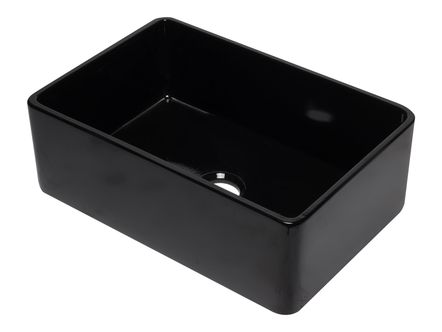 ALFI brand AB3020SB-BG 30 inch Black Reversible Single Fireclay Farmhouse Kitchen Sink