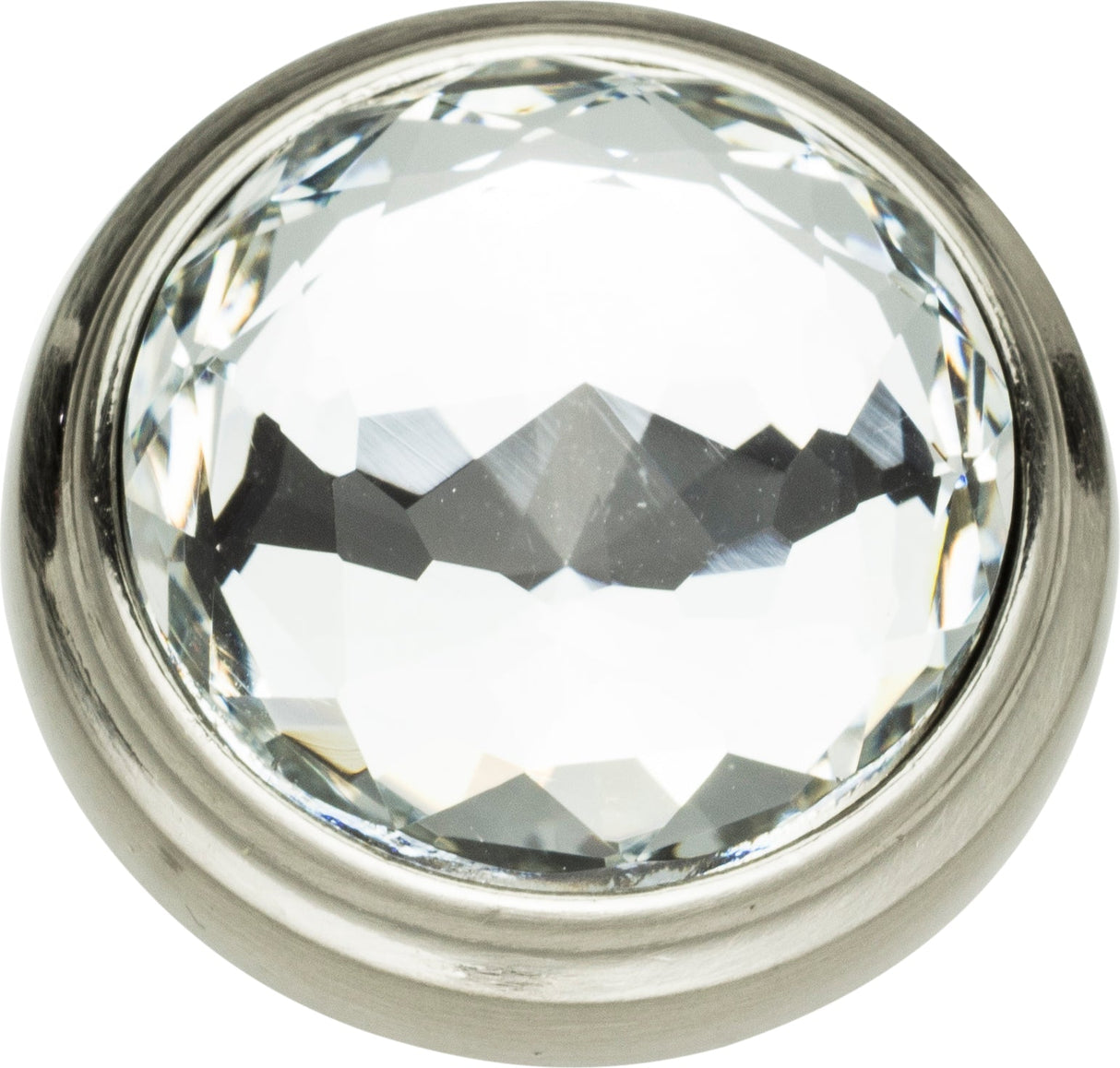 Atlas Homewares Legacy Crystal Round Knob 1 5/16 Inch Brushed Nickel