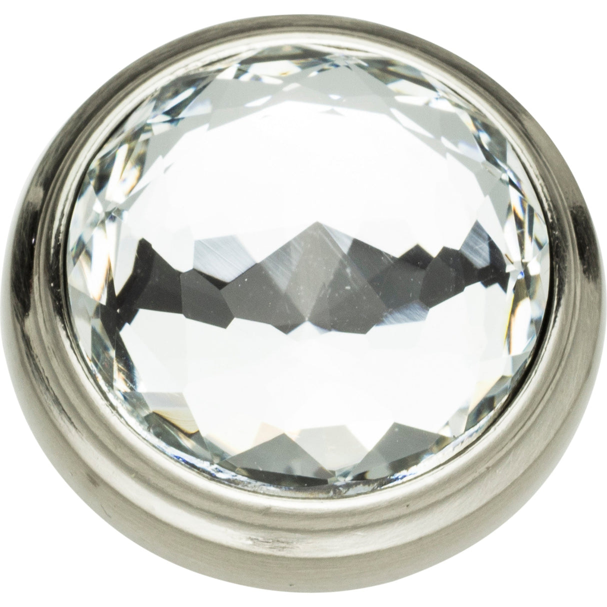 Atlas Homewares Legacy Crystal Round Knob 1 5/16 Inch Brushed Nickel