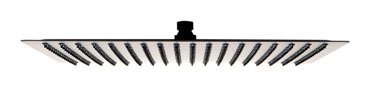 Matte Black Stainless Steel 16" Square Ultra-Thin Rain Shower Head